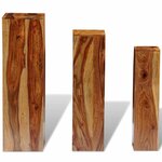 vidaXL Support de plantes 3 Pièces bois massif marron