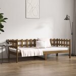 vidaXL Lit de jour sans matelas marron miel 90x200 cm bois pin massif