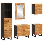vidaXL Ensembles de salle de bain 5 Pièces Naturel Bois de mangue massif