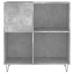 vidaXL Armoire à disques gris béton 84 5x38x89 cm bois d'ingénierie