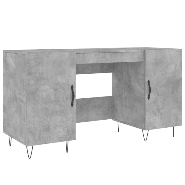Bureau table poste de travail meuble d'ordinateur informatique étude 140 x 50 x 75 cm bois d'ingénierie gris 02_0023835