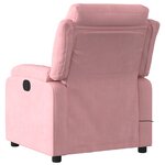 vidaXL Fauteuil inclinable de massage électrique rose velours
