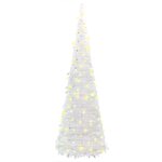 vidaXL Sapin de Noël artificiel escamotable 200 LED blanc 210 cm
