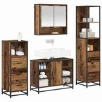 vidaXL Ensemble de mobilier de salle de bain 4 Pièces Bois Ancien