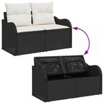 vidaXL Ensemble de canapé de jardin 9 Pièces Noir  Crème 55 x 55 x 37 cm