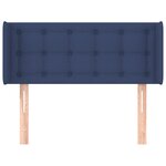 vidaXL Tête de lit avec oreilles Bleu 93x16x78/88 cm Tissu
