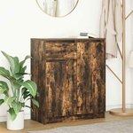 vidaXL Buffet avec tiroir chêne fumé 71x35x84 cm bois d'ingénierie