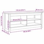 vidaXL Banc à chaussures avec étagère Marron cire 110 x 38 x 45.5 cm