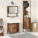 vidaXL Ensemble de mobilier de salle de bain avec étagère 3 Pièces Marron