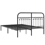 vidaXL Cadre de lit métal sans matelas avec tête de lit noir 135x190cm