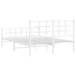 vidaXL Cadre de lit métal avec tête de lit/pied de lit blanc 135x190cm