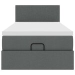vidaXL Lit ottoman avec matelas gris foncé 90x200 cm tissu