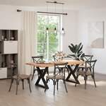 vidaXL Table à manger avec bord vivant 200x100x74 cm bois massif chêne