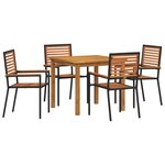 vidaXL Ensemble de salle à manger pour jardin 5 Pièces Noir Poly rotin