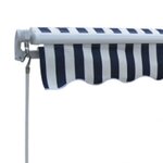 vidaXL Auvent pliable manuel 300 cm Bleu/blanc