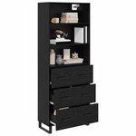 vidaXL Haut Armoire Chêne noir 69 5 x 34 x 180 cm Bois d'ingénierie