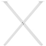 vidaXL Pieds de table à manger en forme de X  2 pièces  blanc  70 x (72-73) cm  acier