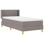vidaXL Lit à Ressorts avec matelas Taupe 90 x 200 cm tissu