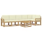 vidaXL Ensemble de canapés d'extérieur 7 pc Blanc et crème Polyester