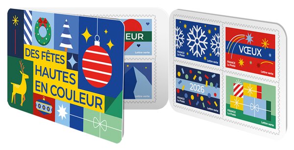 Carnet de 12 timbres - Des fêtes hautes en couleur - Lettre verte