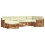 vidaXL Ensemble de canapés d'extérieur 6 pc Naturel et Crème