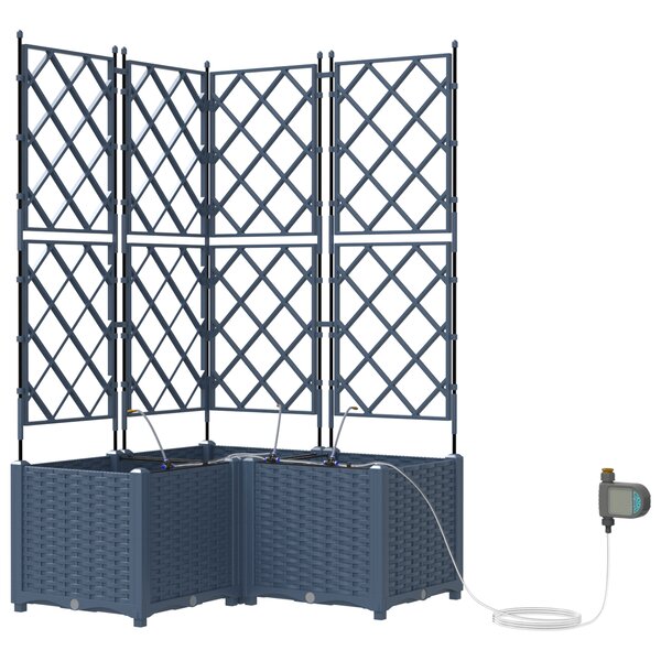 Jardinières vidaXL avec système d'irrigation 3 Pièces Gris