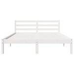 Cadre de Lit vidaXL avec Tête de Lit Blanc 140x220 cm en Bois Massif de Pin