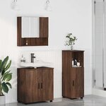 vidaXL Ensemble de mobilier de salle de bain 3 Pièces Chêne brun