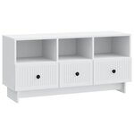 vidaXL Meuble TV Blanc 102 x 34 5 x 50 cm Bois d'ingénierie