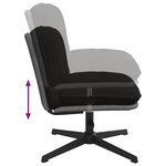 vidaXL Chaise pivotante de bureau noir bouclé comme de la laine tissu