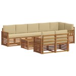 vidaXL Ensemble de canapés d'extérieur 9 pc Naturel et Beige Polyester