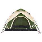 vidaXL Tente de camping à dôme 3 personnes vert libération rapide