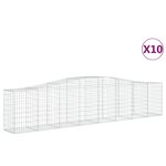 vidaXL Paniers à gabions arqués 10 Pièces 400x50x80/100 cm Fer galvanisé