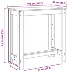 vidaXL Table de bar blanc 102x50x103 5 cm bois d'ingénierie