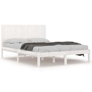 vidaXL Cadre de lit sans matelas blanc 200x200 cm bois massif de pin
