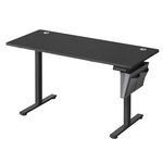 Bureau électrique assis-debout bureau réglable en hauteur 60 x 120 x (72-120) cm 4 hauteurs mémorisables pochette de rangement pour bureau noir 12_0004578