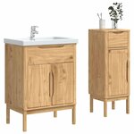 vidaXL Ensemble de mobilier de salle de bain FLORO 2 Pièces Cire marron