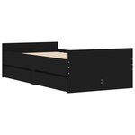 vidaXL Cadre de lit avec tiroirs noir 90x190 cm