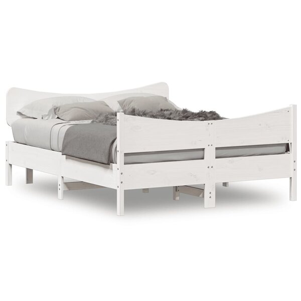 vidaXL Cadre de lit sans matelas blanc 160x200 cm bois de pin massif