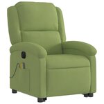 vidaXL Fauteuil inclinable de massage électrique vert clair velours
