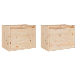 vidaXL Armoires murales 2 Pièces 45x30x35 cm Bois de pin massif