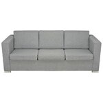 vidaXL Canapé à 3 places Tissu Gris clair