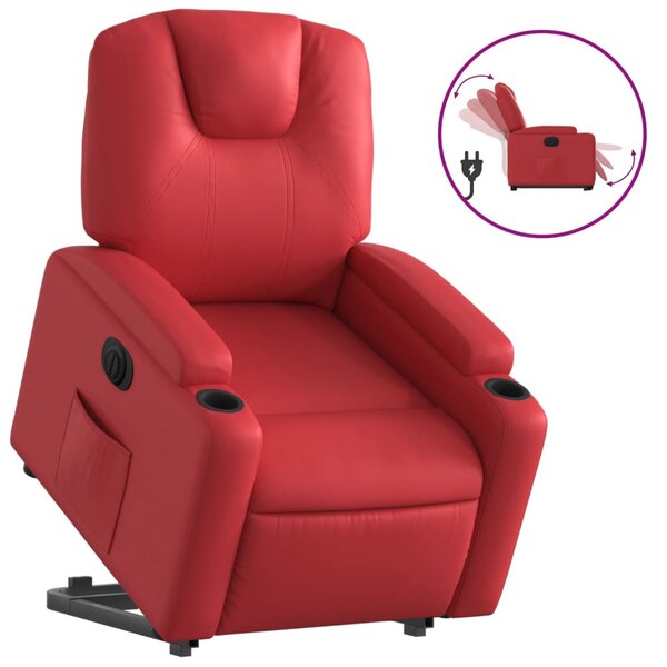 vidaXL Fauteuil inclinable électrique rouge similicuir
