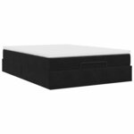 vidaXL Cadre de lit ottoman avec matelas noir 140x190 cm velours