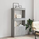 vidaXL Buffet haut sonoma gris 63x33x140 cm bois d'ingénierie