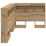 vidaXL Tête de lit de rangement avec étagère chêne artisanal 90 cm