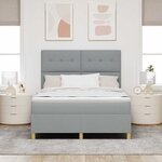 vidaXL Lit à ressorts avec tête de lit Gris clair 140 x 200 cm tissu