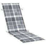 vidaXL Chaise longue avec coussin Gris Bois d'acacia solide