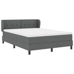 vidaXL Lit à ressorts avec matelas Gris foncé 140 x 200 cm tissu