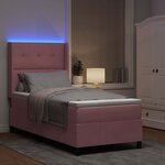 vidaXL Lit à Ressorts avec Matelas LED Rose 90 x 200 cm Velours